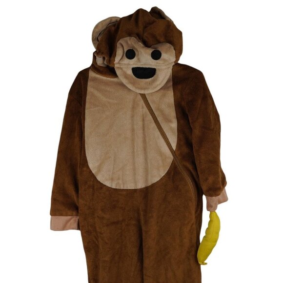 Monkey Plush Costume Toddler Outfit 12-24 Months With Banana Accessory Brown Fle - Picture 2 of 6